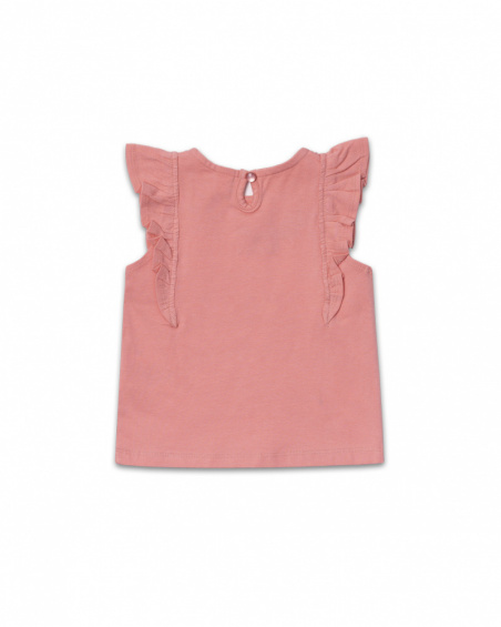 Pink knit T-shirt for girl Treasure Island