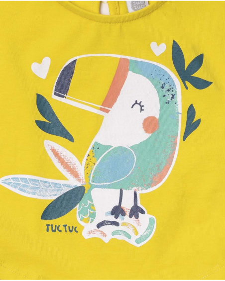 Yellow knit T-shirt for girl Treasure Island