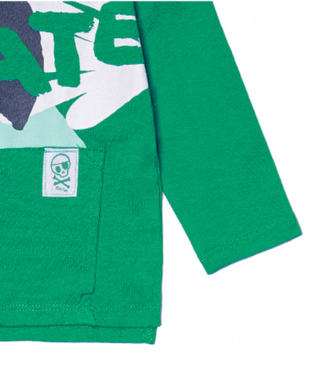 Green knit T-shirt for boy Treasure Island