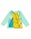 Green knitted printed T-shirt for girl Treasure Island