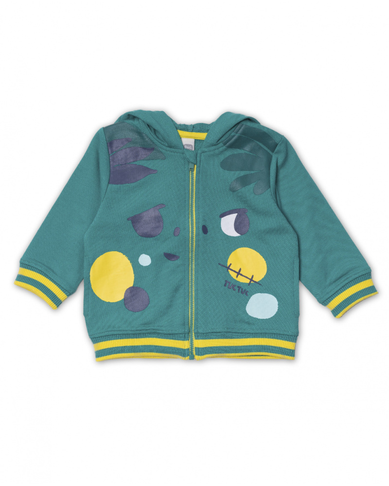 Green fleece sweatshirt for boy Treasure Island