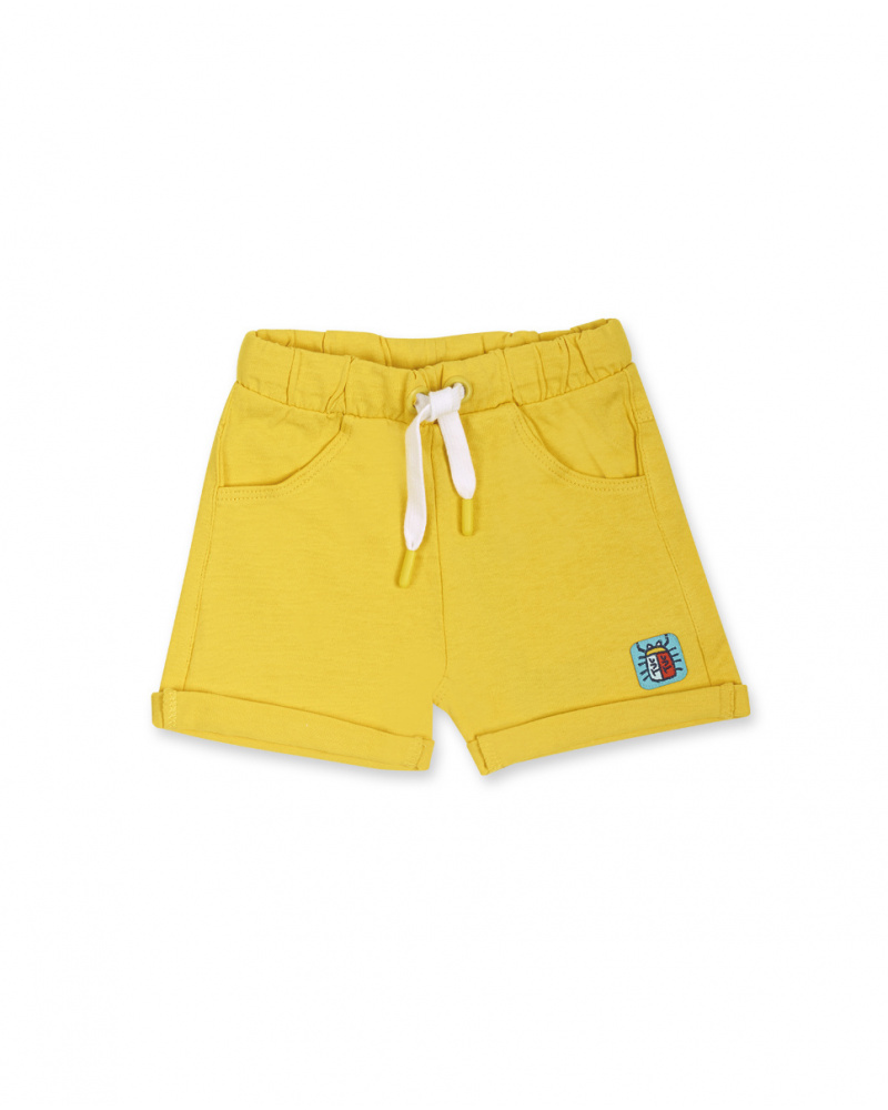 Yellow knit Bermuda shorts for boys Tiny Critters