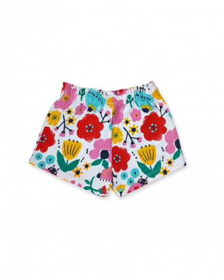 White knitted shorts for girls Tiny Critters