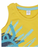 Yellow knit tank top for boy Tiny Critters