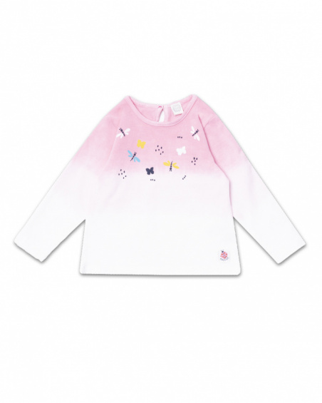 White knit T-shirt for girl Tiny Critters