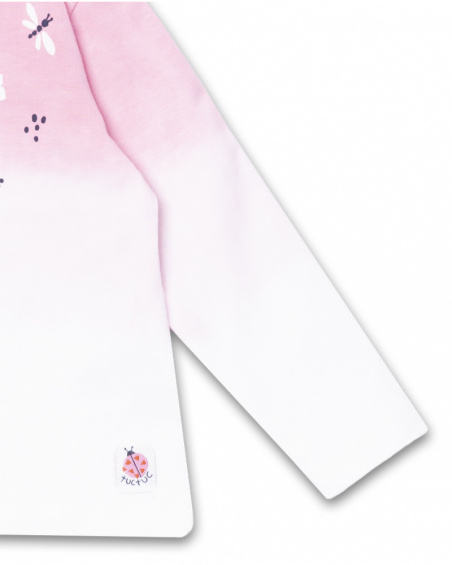 White knit T-shirt for girl Tiny Critters