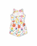 White knitted printed jumpsuit for girl Tiny Critters