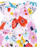 Tiny Critters girl white printed satin dress