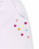 White twill pants for girls Seashell