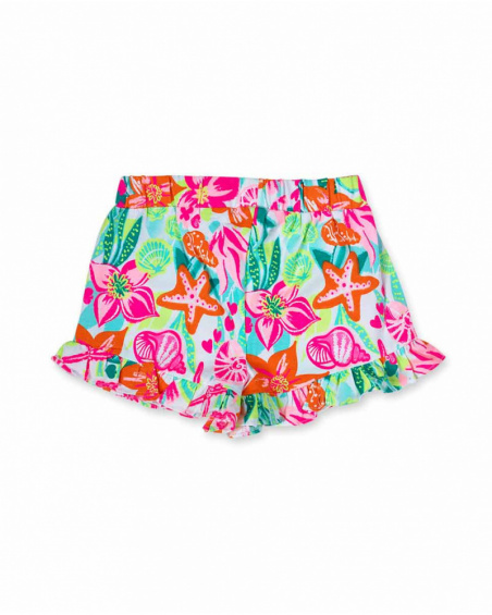 Seashell printed knit shorts for girl