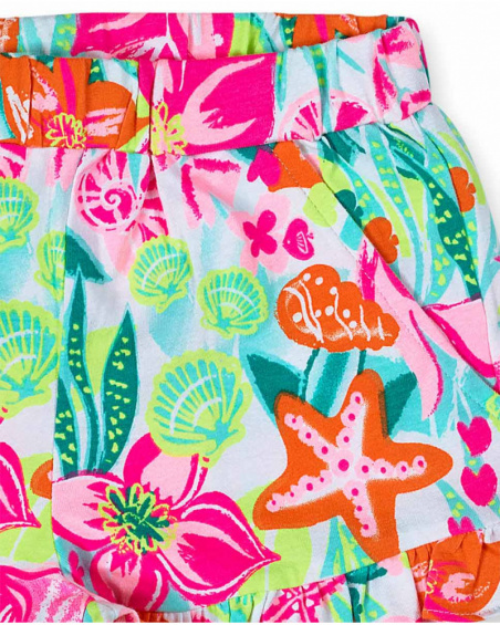 Seashell printed knit shorts for girl