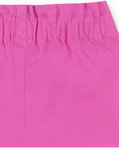 Fuchsia twill shorts for girls Seashell