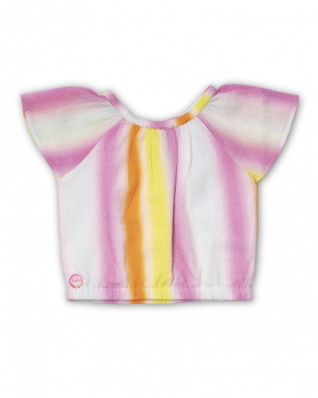 Multicolored flat blouse for girl Seashell