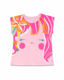 Fuchsia pink knit T-shirt for girl Seashell