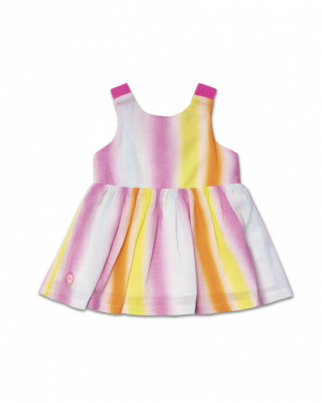 Multicolored flat dress for girl Seashell