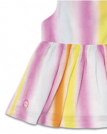 Multicolored flat dress for girl Seashell