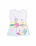 Seashell girl's white printed knit dress