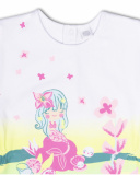 Seashell girl's white printed knit dress