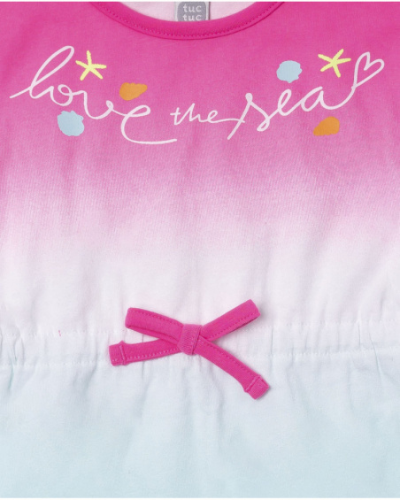 Seashell girl's tie-dye knit dress