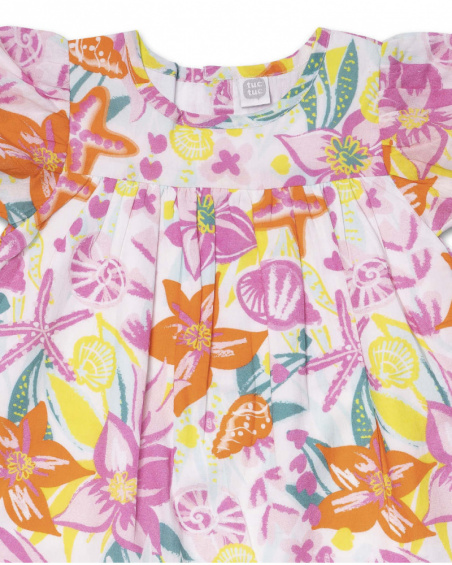 Girl's printed poplin dress Seashell