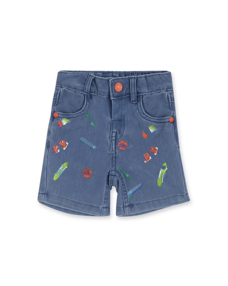 Blue knit Bermuda shorts for boy Holidays