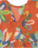 Red poplin t-shirt for girl Holidays