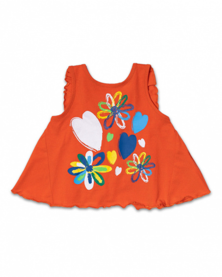 Red knit T-shirt for girl Holidays