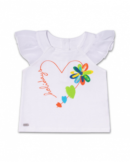 White knitted T-shirt for girl Holidays