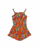 Red poplin jumpsuit for girl Holidays