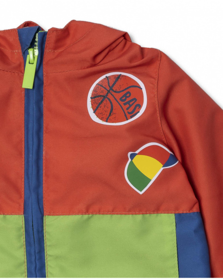 Red blue green windbreaker for boy Holidays