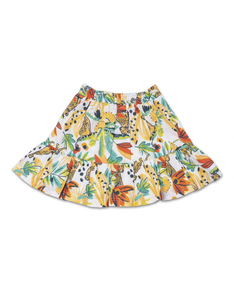 Girl's printed poplin skirt Tropic Feelings