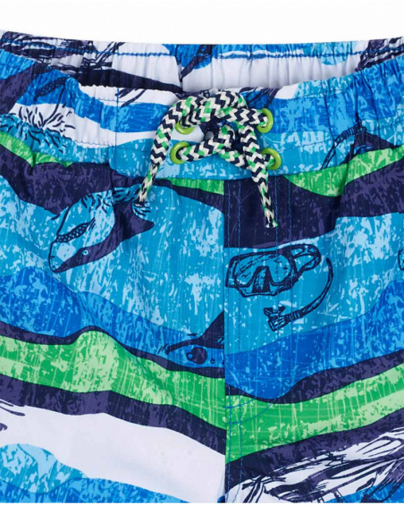 Short printed swim bermuda for boy Diving Adventures