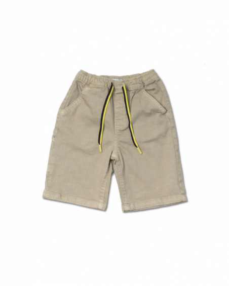 Beige flat Bermuda shorts for boy Desert trail