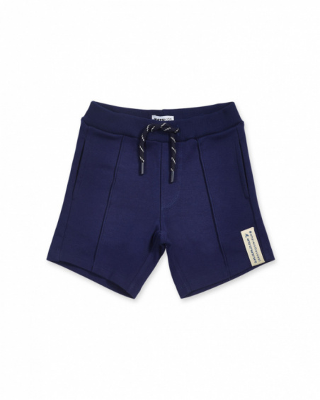 Navy blue knit Bermuda shorts for boy The coast