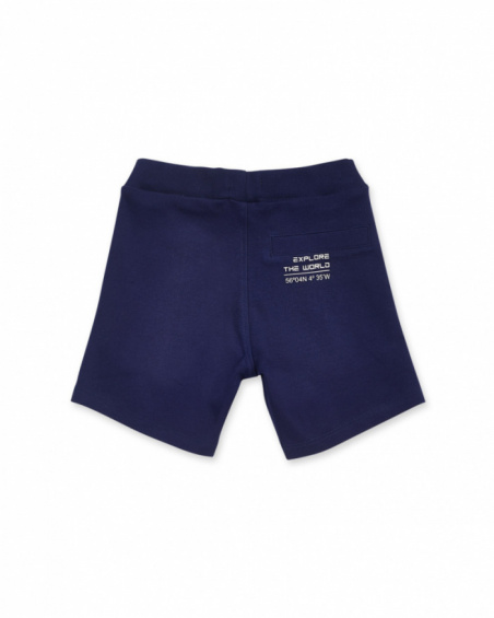 Navy blue knit Bermuda shorts for boy The coast