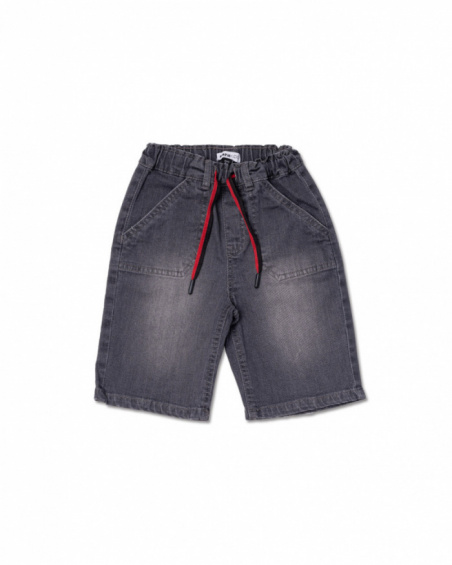 Boy's gray flat Bermuda shorts Wild thing