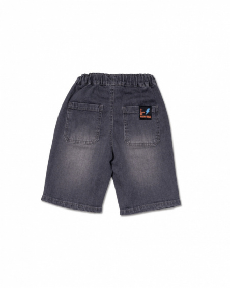 Boy's gray flat Bermuda shorts Wild thing