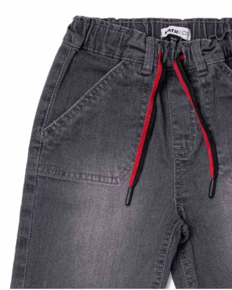 Boy's gray flat Bermuda shorts Wild thing