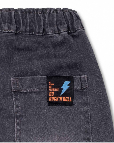 Boy's gray flat Bermuda shorts Wild thing