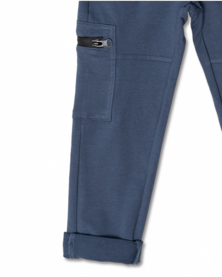 Long navy blue cargo trousers for boy Basics Boy