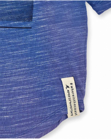 Blue knit t-shirt for boy The coast