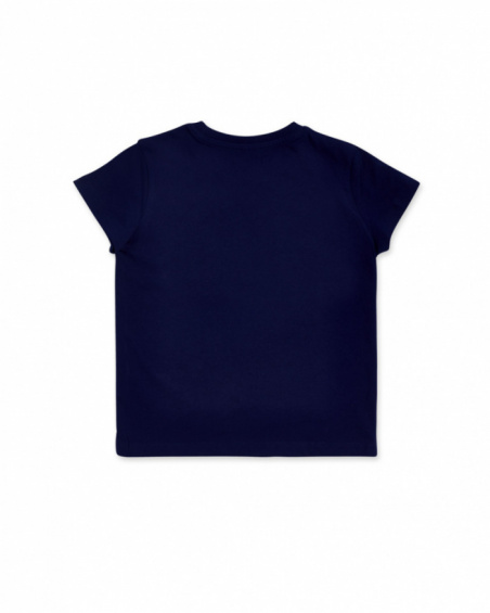 Navy blue knitted t-shirt for boy The coast
