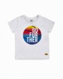 White knit T-shirt for boy Your game