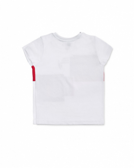 White knit T-shirt for boy Wild thing