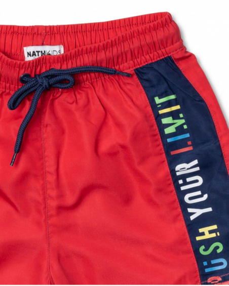 Red bermuda shorts for boy Your game