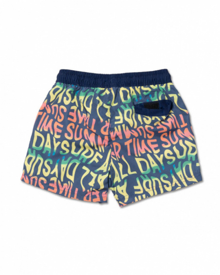 Blue print bermuda shorts for boy Beach Days