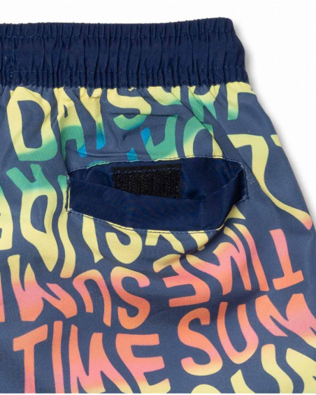 Blue print bermuda shorts for boy Beach Days