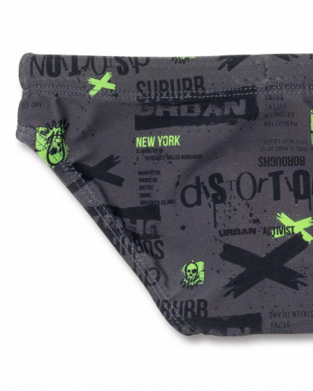 Urban Activist boy's gray slip swimsuit