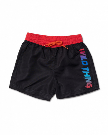 Black Bermuda shorts for boy Wild thing
