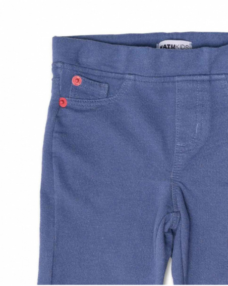 Long blue knitted leggings for girl Bad influencer